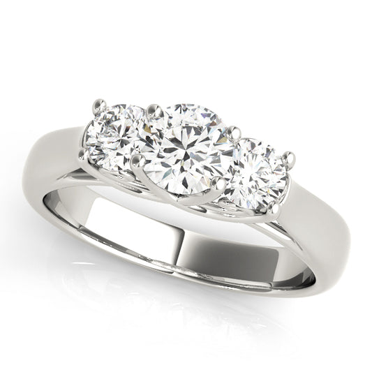 3-Stone Round Trellis Engagement Ring