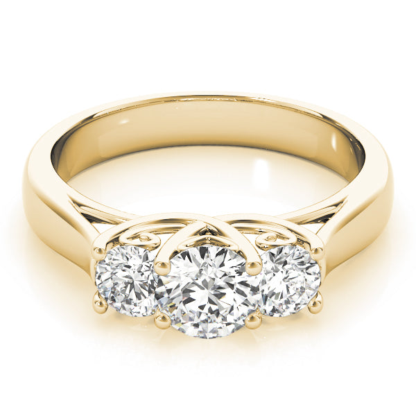 3-Stone Round Trellis Engagement Ring