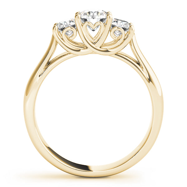 3-Stone Round Trellis Engagement Ring