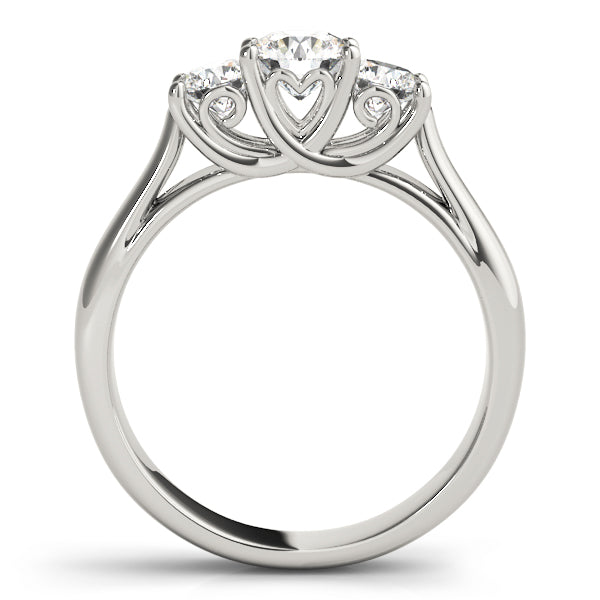 3-Stone Round Trellis Engagement Ring