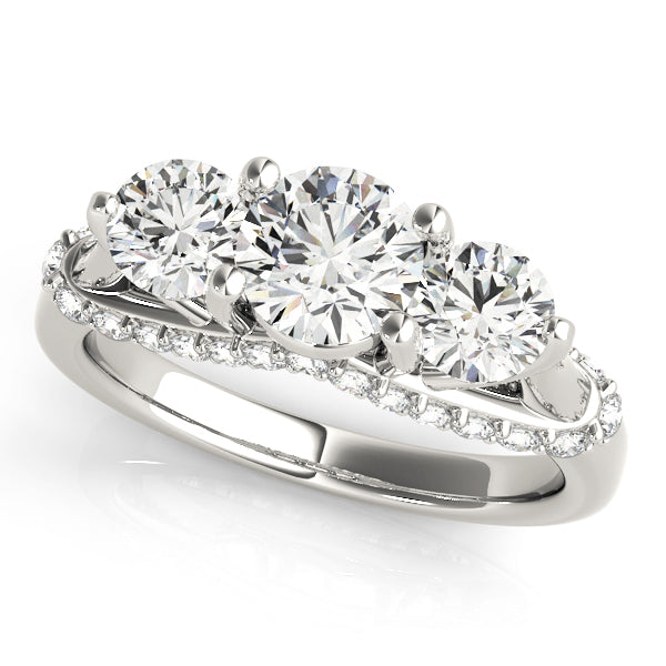 ENGAGEMENT RINGS 3 STONE ROUND
