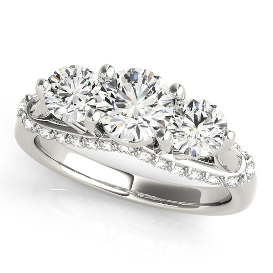 ENGAGEMENT RINGS 3 STONE ROUND