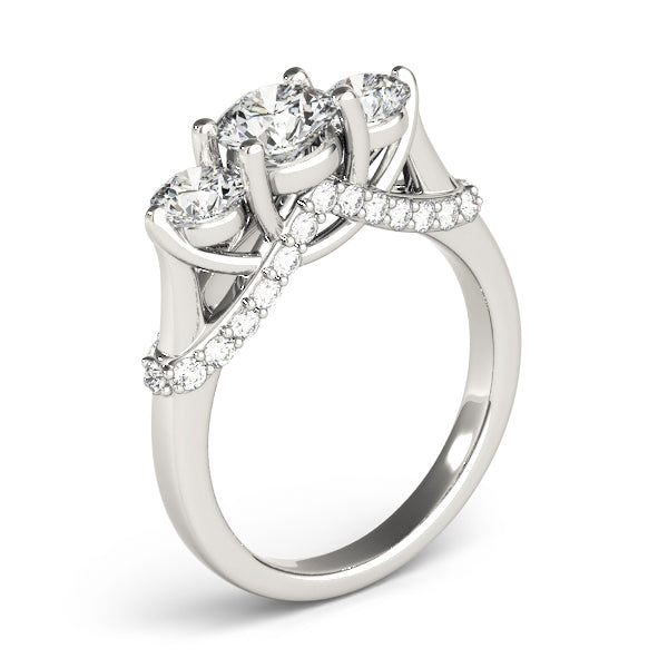 ENGAGEMENT RINGS 3 STONE ROUND