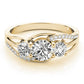 3-Stone Swirl Prong Set Engagement Ring