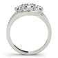 3-Stone Swirl Prong Set Engagement Ring