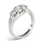 3-Stone Swirl Prong Set Engagement Ring