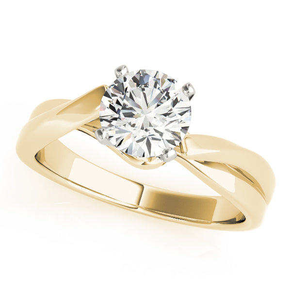 Bypass Solitaire Twisted Shank Engagement Ring