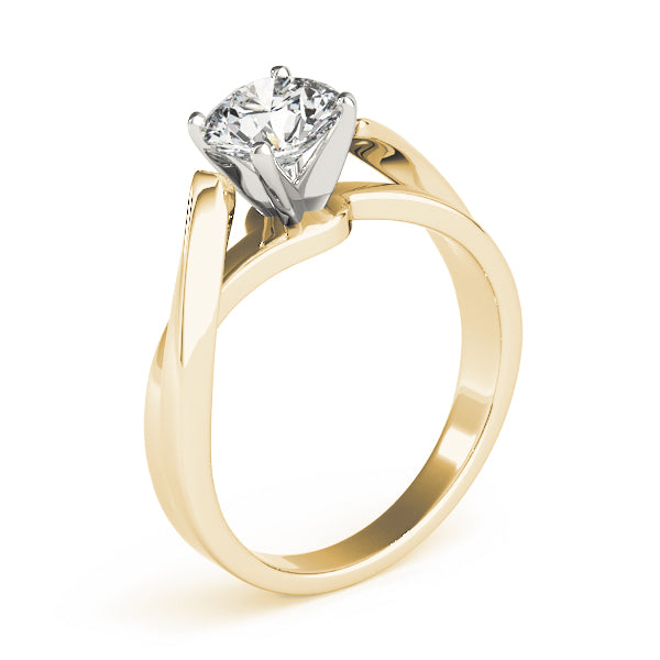 Bypass Solitaire Twisted Shank Engagement Ring