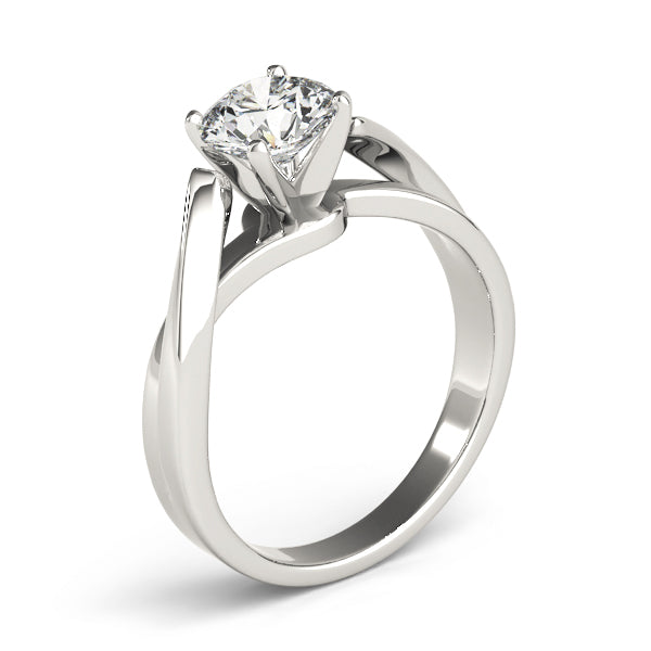 Bypass Solitaire Twisted Shank Engagement Ring