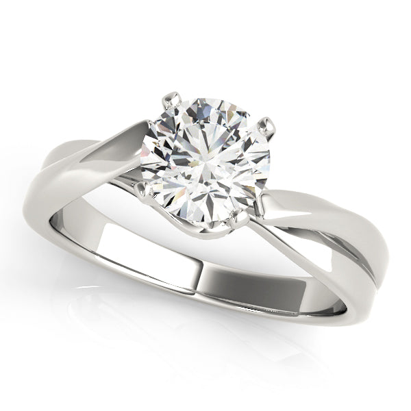 Bypass Solitaire Twisted Shank Engagement Ring