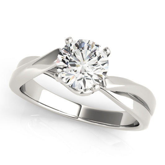 Bypass Solitaire Twisted Shank Engagement Ring