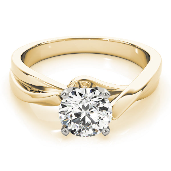 Bypass Solitaire Twisted Shank Engagement Ring