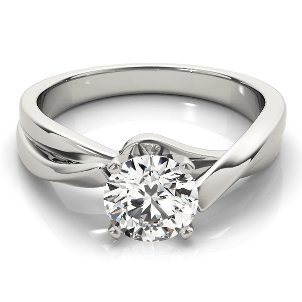 Bypass Solitaire Twisted Shank Engagement Ring