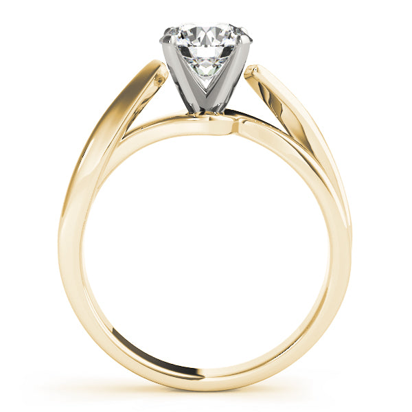 Bypass Solitaire Twisted Shank Engagement Ring