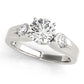3-Stone Half Bezel Engagement Ring