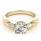 3-Stone Half Bezel Engagement Ring