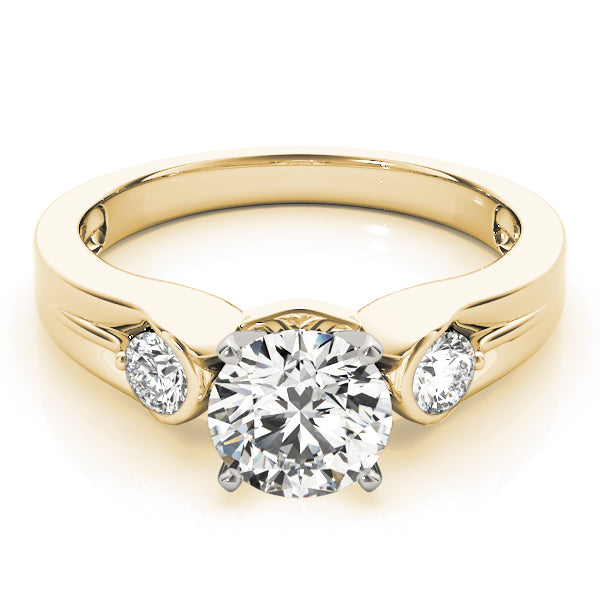 3-Stone Half Bezel Engagement Ring