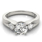 3-Stone Half Bezel Engagement Ring