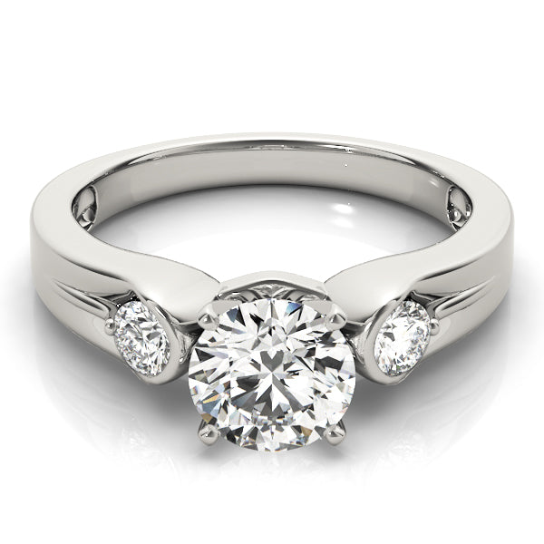 3-Stone Half Bezel Engagement Ring