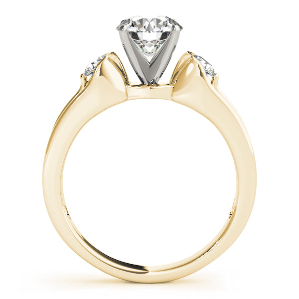 3-Stone Half Bezel Engagement Ring