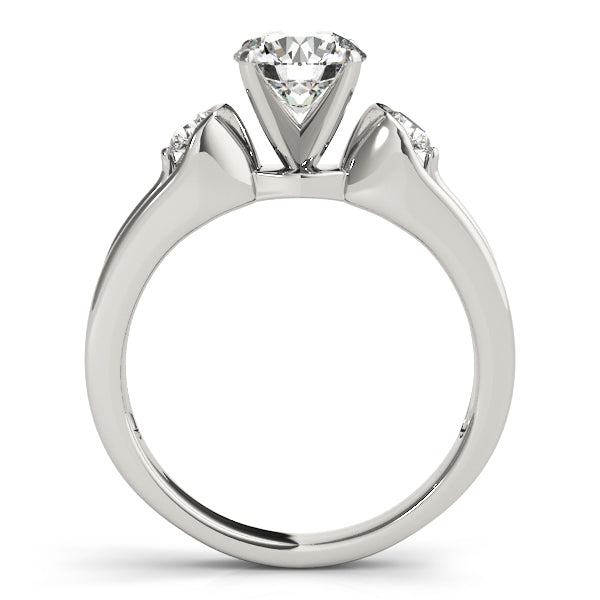 3-Stone Half Bezel Engagement Ring