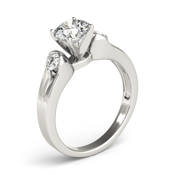 3-Stone Half Bezel Engagement Ring