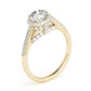 Single Row Hidden Halo Engagement Rings