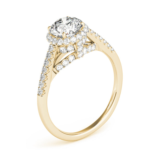 Single Row Hidden Halo Engagement Rings