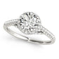 Single Row Hidden Halo Engagement Rings
