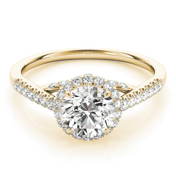Single Row Hidden Halo Engagement Rings