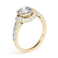 Single Row Halo Milgrain Engagement Rings