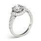 Single Row Halo Milgrain Engagement Rings