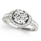 Single Row Halo Milgrain Engagement Rings