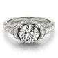 Single Row Halo Milgrain Engagement Rings