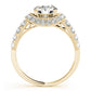 Single Row Halo Milgrain Engagement Rings