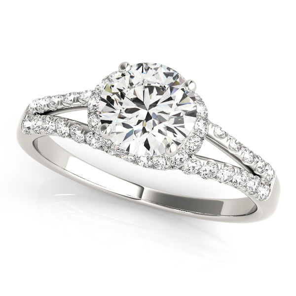 Multirow Split Shank Halo Engagement Rings