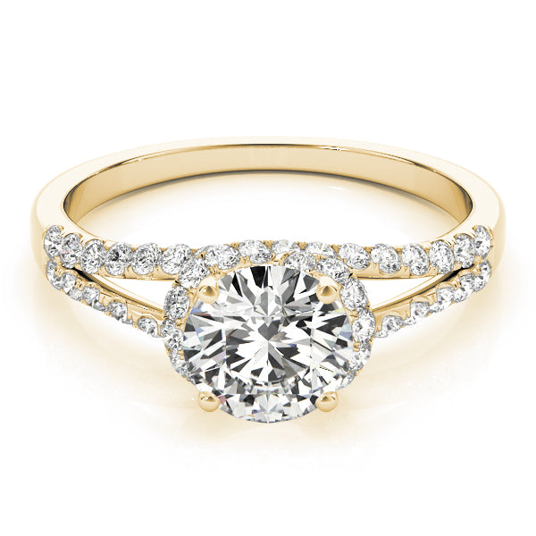 Multirow Split Shank Halo Engagement Rings