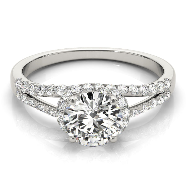 Multirow Split Shank Halo Engagement Rings