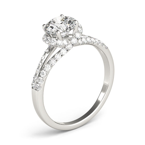 Multirow Split Shank Halo Engagement Rings