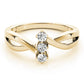 3-Stone Bypass Twisted Shank Engagement Ring