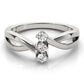 3-Stone Bypass Twisted Shank Engagement Ring