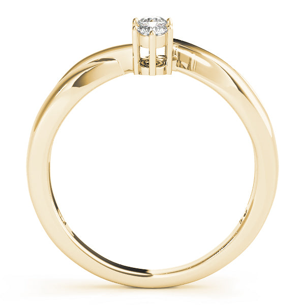 3-Stone Bypass Twisted Shank Engagement Ring