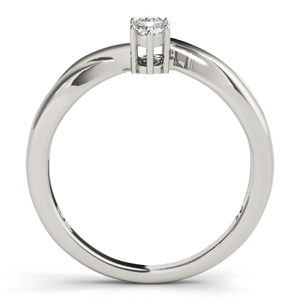 3-Stone Bypass Twisted Shank Engagement Ring