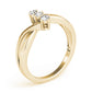 3-Stone Bypass Twisted Shank Engagement Ring