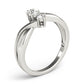 3-Stone Bypass Twisted Shank Engagement Ring