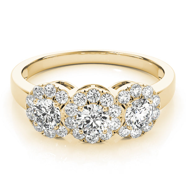 3-Stone Halo Engagement Rings