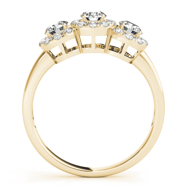 3-Stone Halo Engagement Rings