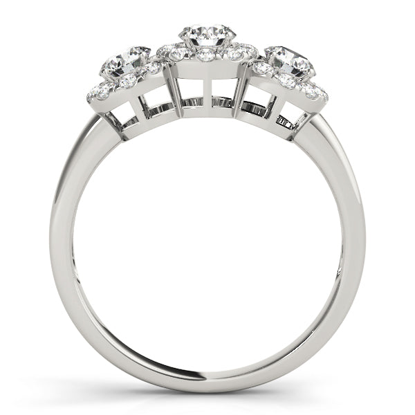 3-Stone Halo Engagement Rings