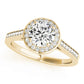 Single Row Accented Halo Bezel Set Engagement Ring
