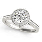 Single Row Accented Halo Bezel Set Engagement Ring
